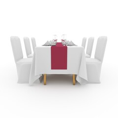 3d render Banquet Table and Chair design element Furniture