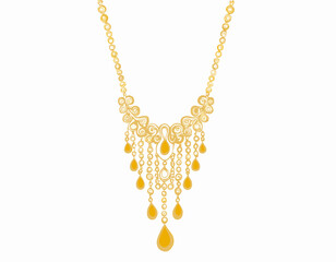 Elegant Gold Necklace Jewelry Vector Illustration