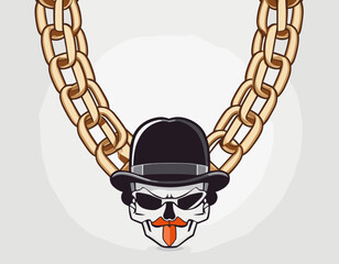 Heavy Mafia Chain Necklace with Bold Design – Vector Illustration