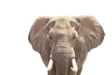 Obraz premium front view of elephant isolated on white