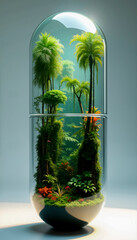 Nature Capsule - Miniature Rainforest Ecosystem in Glass Pill
