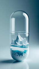 Arctic Ecosystem Capsule - Iceberg and Polar Waters in Glass Pill