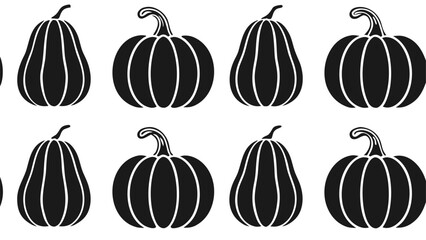 Black pumpkin silhouettes pattern gourds autumn