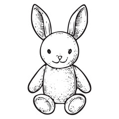 Cute Bunny Toy Sketch for Baby Nursery and Shower Decor