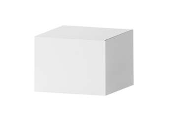 High quality white cardboard box, transparent background