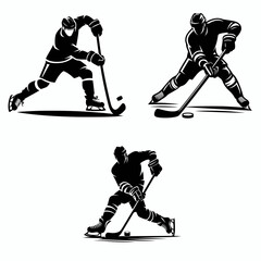 Obraz premium A Hockey player backhand shot. Sports Activity Playing Game Athlete Competition Clipart Line Art Vector Illustration. ice reverse swing guide to proper technique for action.