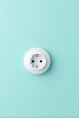 Clean and Modern Electric Plug Outlet on Mint Color Background