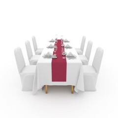 3d render Banquet Table and Chair design element Furniture