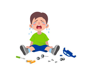 Хлопчик та зламана машинка

















Boy crying next to a broken toy car. Vector illustration.


