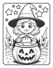 Halloween Witch Coloring Page