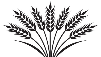 Stylized black wheat stalks grain white