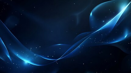 Abstract Flowing Blue Light Waves Background with Sparkles and Elegant Design