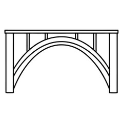 Dog Illustration with Bridge Arch Elements in Engineering Style Side View