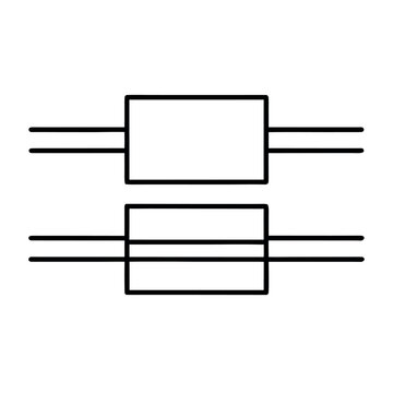 Parallel Line Symbol for Capacitor in Electronic Circuit Diagram Vector Design