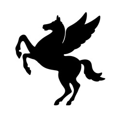 Fototapeta premium Silhouette of winged horse Pegasus – Greek mythology symbol of freedom