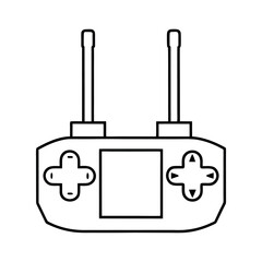 Handheld Drone Controller Design with Two Sticks and Buttons Vector Illustration