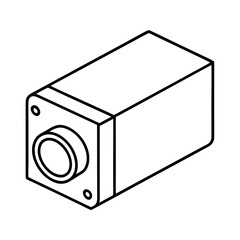 Fototapeta premium Rectangular Industrial Sensor with Lens Vector Design for Automation and Technology