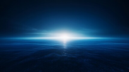 Obraz premium Ocean Horizon at Dusk with Glowing Light Perfect for Background Use