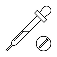 Slim Dropper Pipette Tool Illustration with Animal Theme in CMYK Colors