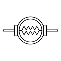 Resistor Zigzag Symbol Between Two Lines Electrical Circuit Component Illustration