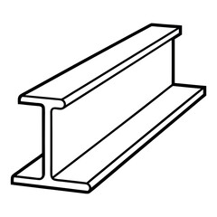 Perspective View of a Structural Steel I Beam Design Illustration