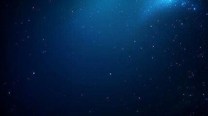 Naklejka premium Dark Blue Space with Glowing Stars and Light Flare Background