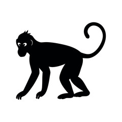 Obraz premium Wild macaque drawn in natural pose and detail Line Art Vector illustration