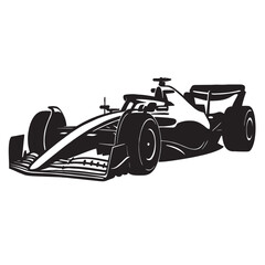 silhouette image of a formula 1 car with a transparent background
