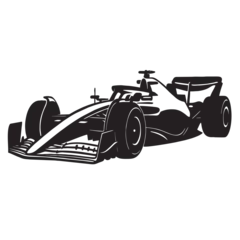 Fototapete Rund F1 silhouette image of a formula 1 car with a transparent background  © yufamamiks