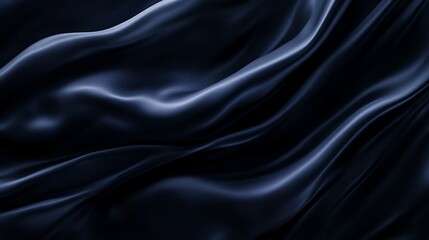 Obraz premium Wavy Dark Blue Fabric Texture Background Creates a Sophisticated Backdrop