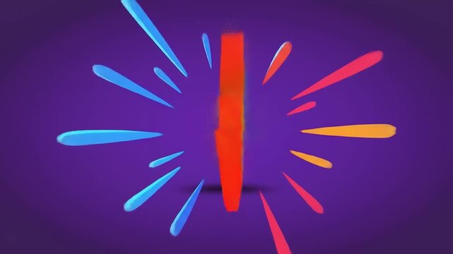 Vibrant lightning bolt graphic on a purple background with colorful accents, ideal for digital design