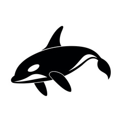 Obraz premium Powerful orca gliding through the ocean Line Art Vector illustration