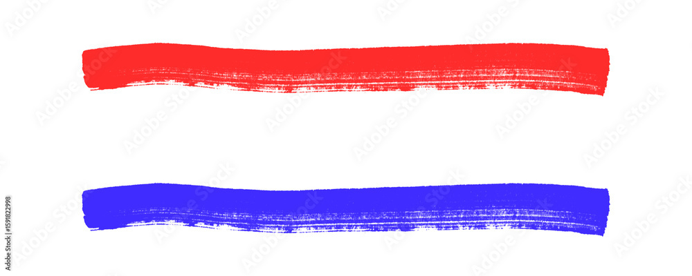 Fototapete hand drawn red and blue marker pen stroke underlines strikethroughs for highlights notes and text is