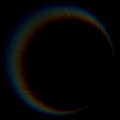 A mesmerizing abstract ring of light dances in the dark evoking cosmic mystery and wonder with fine textures and subtle