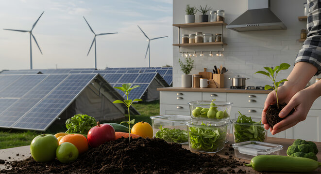 Renewable Energy Farms Empowering Home Gardens: A Vision for Self-Sufficient Households
