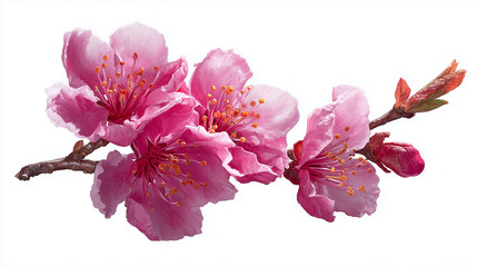 color sakura flower isolated on white
