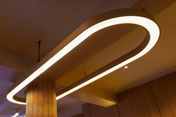 Modern oval ceiling lamp light bulbs are an interior decoration for home and living rooms, and...