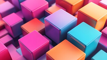 Obraz premium Colorful Cubes Abstract Background with Vibrant Colors for Modern Design