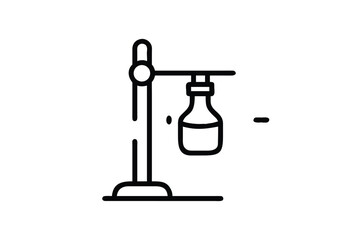 Obraz premium Lab experiment silhouette black vector white background