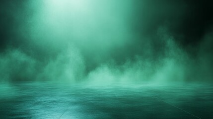 Abstract Green Fog with Concrete Floor and Light Background Image