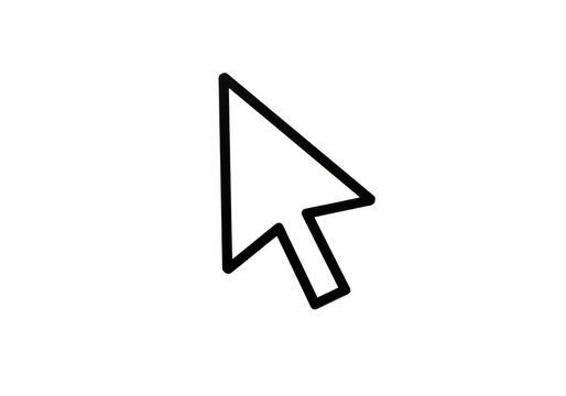 A black computer cursor arrow points to the right, isolated on a transparent background