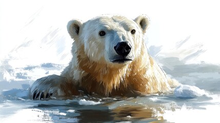 polar bear on ice