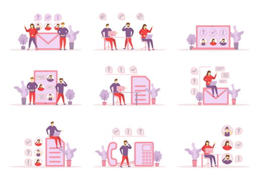 PNG assistant support client service operator call business telemarketing helpline marketing online sale adviser communication headset microphone team talking earphones phone center manager office com