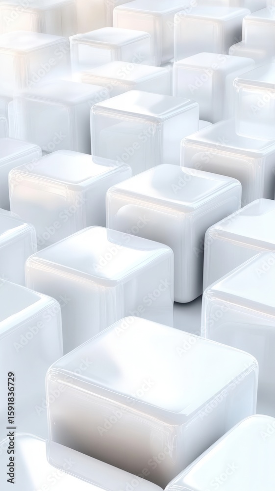 Aufkleber abstract crystal background an array of featuring iridescent white cubes, creating a visually appeal