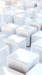 Obraz premium Abstract crystal background an array of featuring iridescent white cubes, creating a visually appealing texture