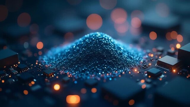 High Resolution Image of Rising Demand for Rare Earth Elements in Modern Electronics: Strategic Resource Investments & Technological Advancements - Photo Stock Concept with Empty Space on Left