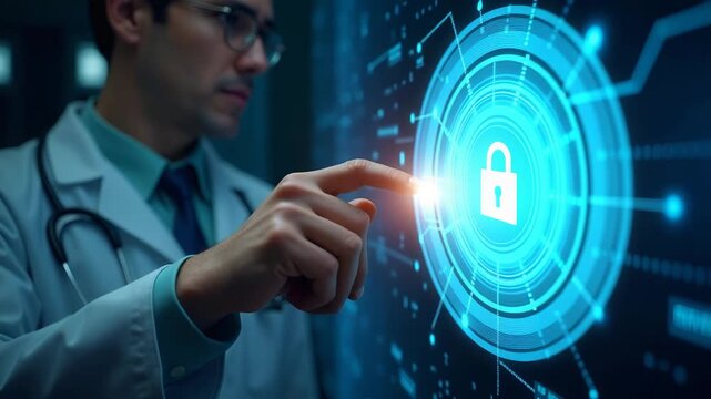 Comprehensive healthcare cybersecurity solutions employing advanced threat detection data encryption and secure network protocols to protect patient information and digital health systems in  Photo St