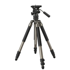 A sleek, modern tripod featuring adjustable legs and a smooth pan head for photographers.