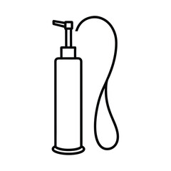 Clean line art vector of a gas station air pump with hose