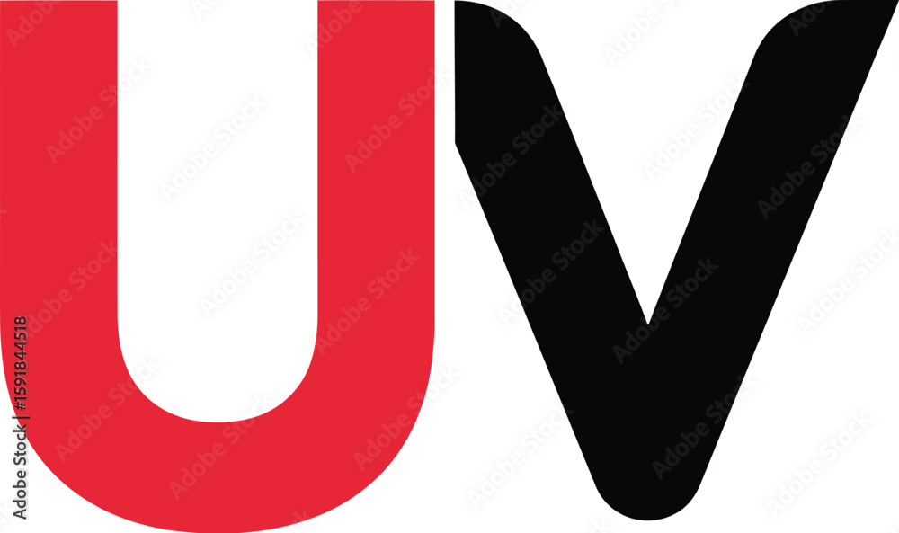 Fototapete gradient red and black uv letters create a modern and minimalist graphic design element on a crisp w
